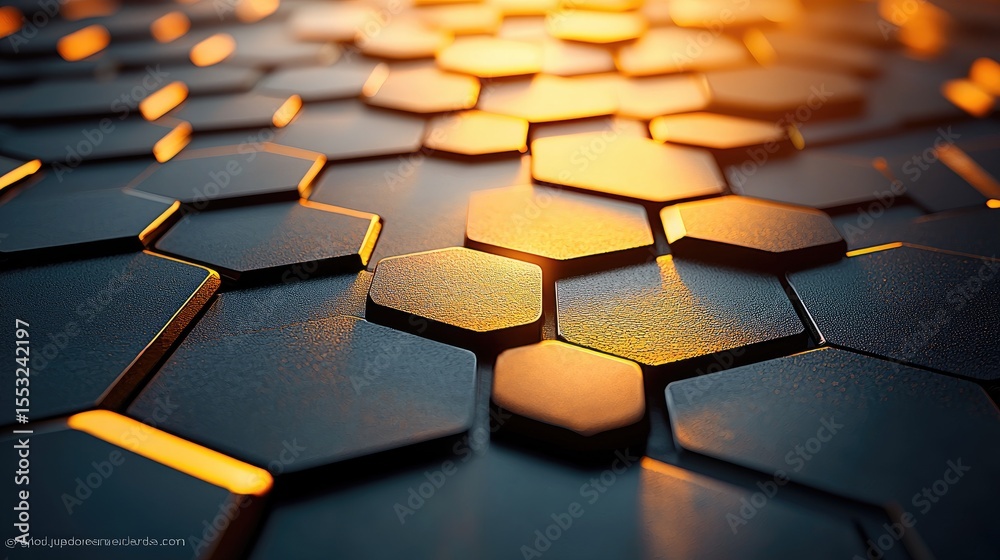 Aufkleber Close-up view of a hexagonal patterned surface.