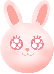 귀여운 토끼 캐릭터 얼굴 일러스트
