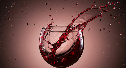 Liquid Drink Splash Motion Dynamic Abstract Wine Glass