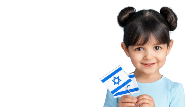 Smiling child with flag: A delightful little girl proudly holding the flag, with a heartwarming smile on her face. A symbol of patriotism and innocence - Powered by Adobe