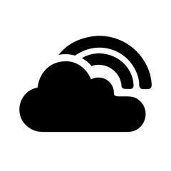 Fototapeta premium Cloud with rainbow icon vector illustration