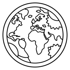 Eco Planet Minimalist Line Art Vector