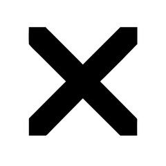 Geometric X icon vector illustration