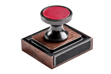 Classic Red Rubber Stamp Representing Business Approval and Certification – Isolated Office Tool
