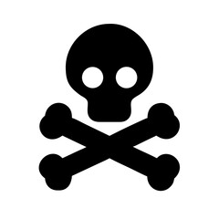 Skull and crossbones icon vector illustration