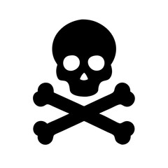 Skull and crossbones icon vector illustration