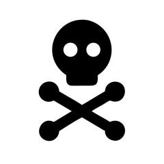Skull and crossbones icon vector illustration
