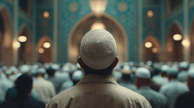 Imam Giving Khutbah for Islamic New Year in Mosque
