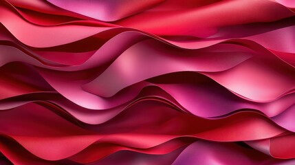 A vibrant abstraction of flowing layers with shades of pink and red, illustrating texture and fluidity that evokes emotion and the beauty of color interplay in art.