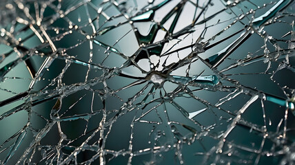 Macro Close-Up of Cracked Glass Texture