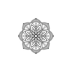 Circular pattern in the form of a mandala. Henna tatoo mandala. Mehndi style. Decorative pattern in oriental style. Coloring book page.