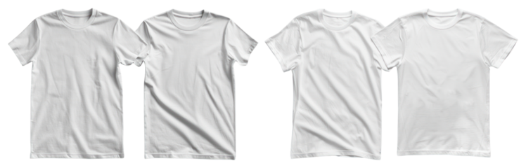 PNG Plain white t-shirts displayed, element set on transparent background