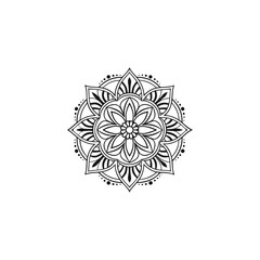 Circular pattern in the form of a mandala. Henna tatoo mandala. Mehndi style. Decorative pattern in oriental style. Coloring book page.