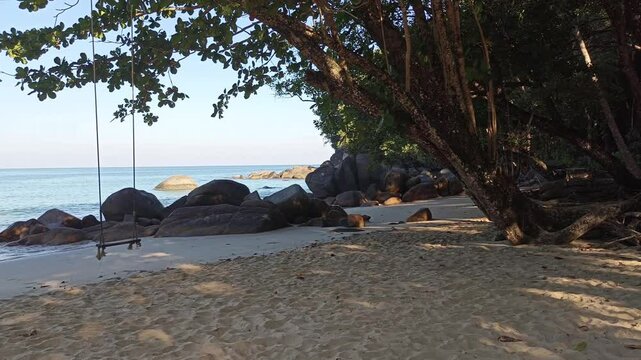 swing on beach. Resting holiday vacation at sea