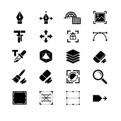 Black and white vector icon set for web, business, and internet communication