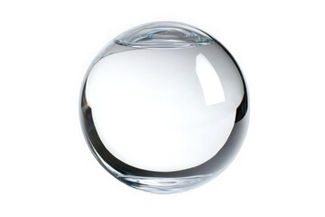 Clear glass sphere round ball orb globe minimalist design element graphic resource simple shape isolated on transparent background