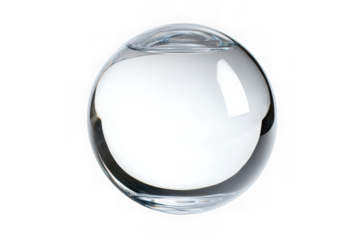 Clear glass sphere round ball orb globe minimalist design element graphic resource simple shape isolated on transparent background