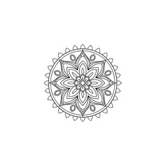 Circular pattern in the form of a mandala. Henna tatoo mandala. Mehndi style. Decorative pattern in oriental style. Coloring book page.
