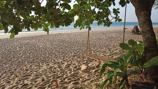 swing on beach. Resting holiday vacation at sea