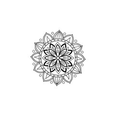 Circular pattern in the form of a mandala. Henna tatoo mandala. Mehndi style. Decorative pattern in oriental style. Coloring book page.