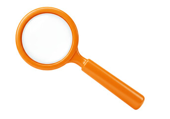 Isolated Orange Magnifying Glass Close-up