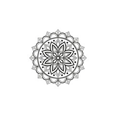 Circular pattern in the form of a mandala. Henna tatoo mandala. Mehndi style. Decorative pattern in oriental style. Coloring book page.