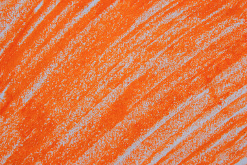 Orange oil pastel paint texture background, abstract design element