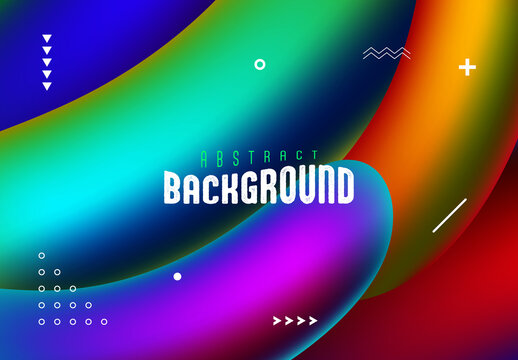 Bright Wavy Gradient Abstract Art Background