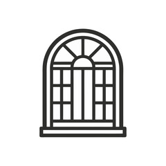 simple minimal window grill, stainless steel, door, house icon, set, logo design