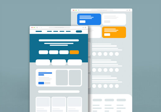 Travel Agency Website Wireframe Template with UI Elements