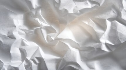 Crumpled White Paper Texture Background
