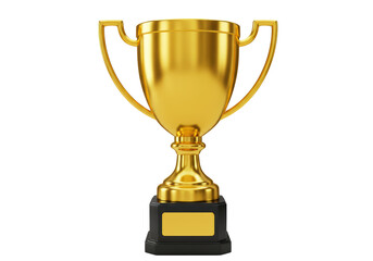 Isolated 3D Golden Award Trophy