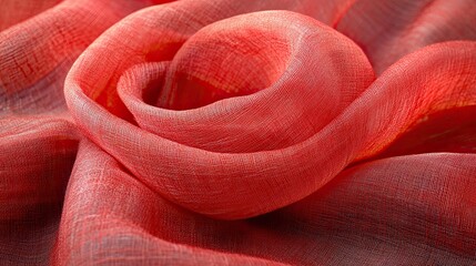 Elegant red silk fabric, flowing and shimmering with soft folds, offering a luxurious and sophisticated texture for high-end design projects.