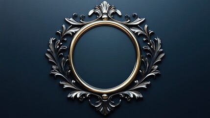 Elegant silver badge with delicate frame, symbolizing quality, luxury, and exclusivity, perfect for branding and premium product design.