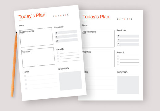 Productivity Daily Schedule Planner Template