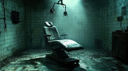 Abandoned, bloody examination room