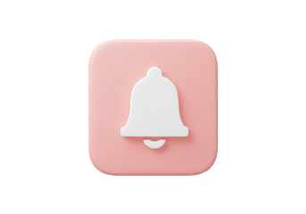 Isolated Simple Notification Bell Icon Pastel Pink