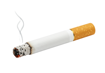 Isolated Burning Cigarette Smoke Addiction Danger