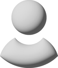 Flat illustration in grayscale. 3D avatar, user profile, person icon, gender neutral silhouette, profile picture. Suitable for social media profiles, icons, screensavers and as a template.