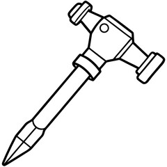 Industrial Jackhammer Minimalist Line Art
