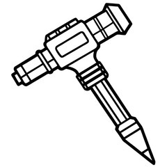 Industrial Jackhammer Minimalist Line Art