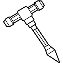 Industrial Jackhammer Minimalist Line Art