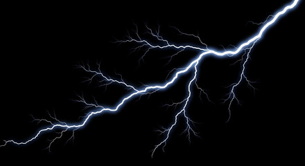 Dramatic Lightning Strike, Electric Storm, Night Sky