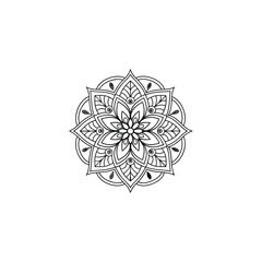 Circular pattern in the form of a mandala. Henna tatoo mandala. Mehndi style. Decorative pattern in oriental style. Coloring book page.