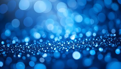 Sapphire Glitter Bokeh Background with Royal Blue Shimmer and Crystal Droplet Effects