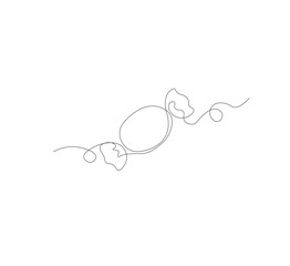 Sweets in one continuous line drawing. white background, Minimalist design for sweets and desserts theme. Vector illustration.