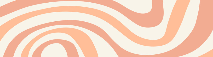Twisted distorted retro groovy banner background