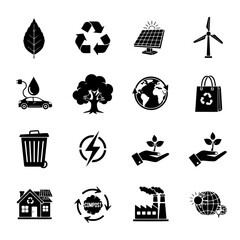 ecology icons set
