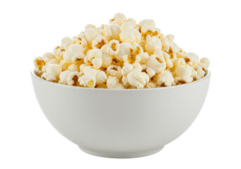 Isolated Bowl Full of Fluffy White Popcorn