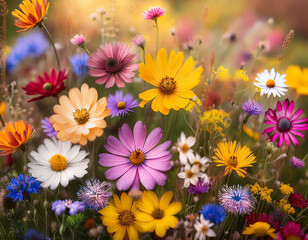 Vivid Mixed wild Flower Bouquet Featuring veraity of flowers